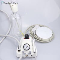 Dental Mini przenośny zespół turbiny Metal 4 otwory lub 2-otwory 3 Way strzykawki laboratorium dentystyczne zestaw narzędzi działa z 1 sztuk rękojeści z hydromasażem 5